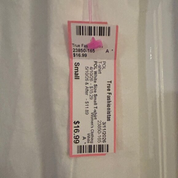 Pol White Size Small T Shirt - Picture 3 of 3